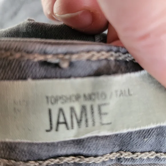 Womans Top Shop Moto Tall Jeans 30 x 36 Gray Jamie Skinny - Picture 11 of 11